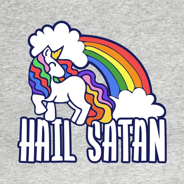 Hail Satan Rainbow Unicorn by bubbsnugg